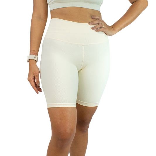 Biker Short Ribbed Crema