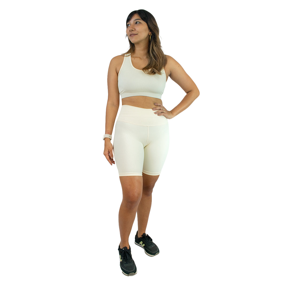 Biker Short Ribbed Crema