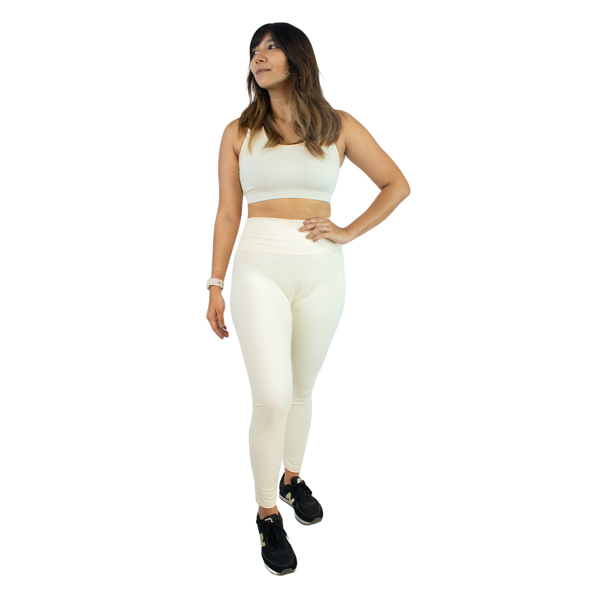 Top Deportivo Ribbed Crema