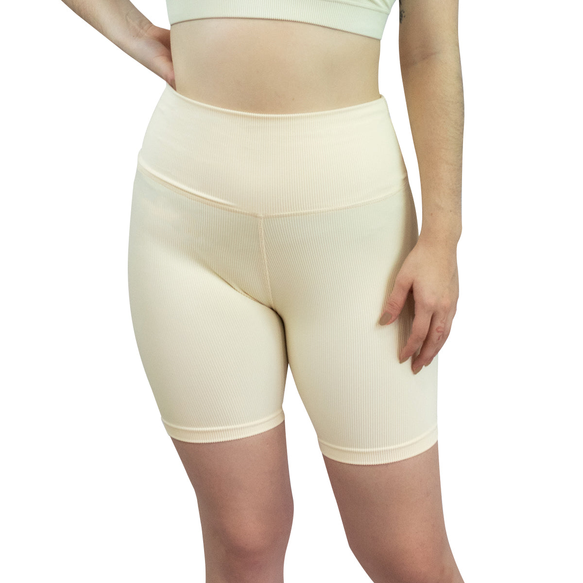 Biker Short Ribbed Crema