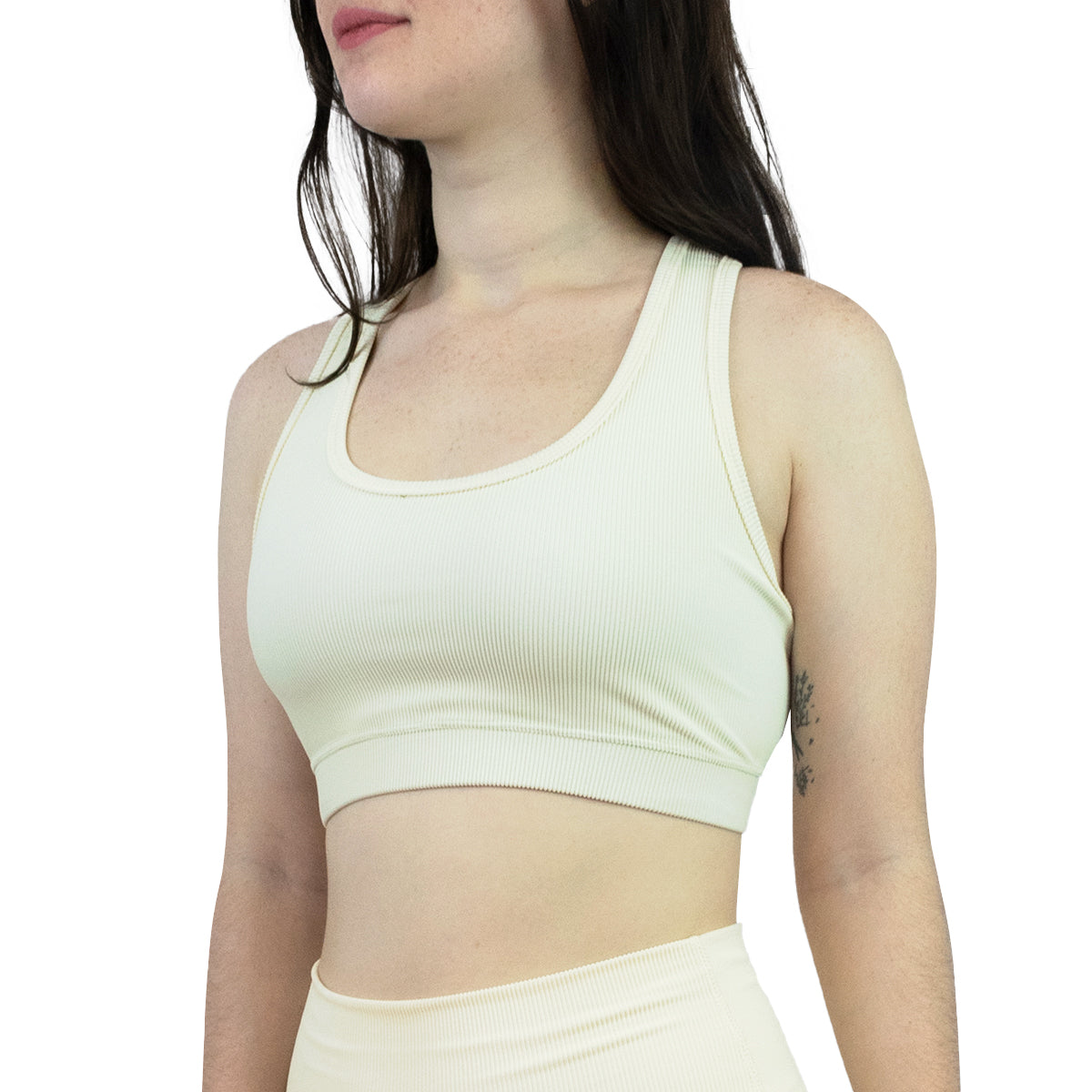 Top Deportivo Ribbed Crema